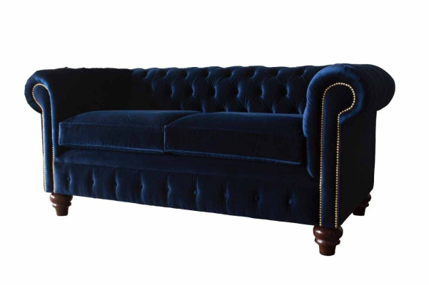 Blue e Chesterfield English Classic r Style Sofa Couch 3 Seat Upholstery 230cm