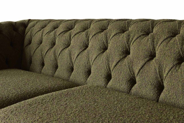 English Chesterfield Sofa Couch Office Furniture Three Seat Velvet 230cm Green