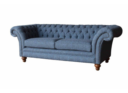 English Chesterfield Sofa Couch Office Furniture Three Seat Velvet 230cm Sofas