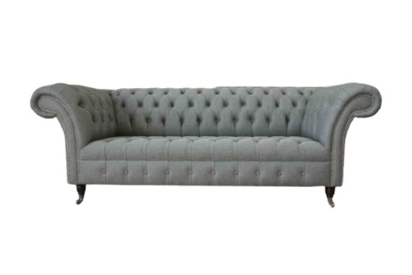 Sofa 3 Seater Couch Fabric Modern Luxury Gray Chesterfield Three Seater new