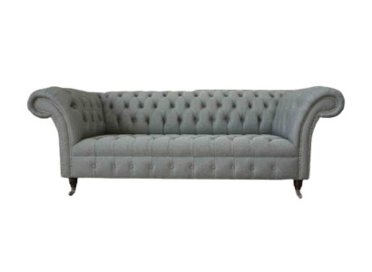 Sofa 3 Seater Couch Fabric Modern Luxury Gray Chesterfield Three Seater new