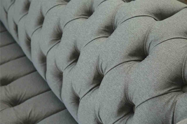 Sofa 3 Seater Couch Fabric Modern Luxury Gray Chesterfield Three Seater new