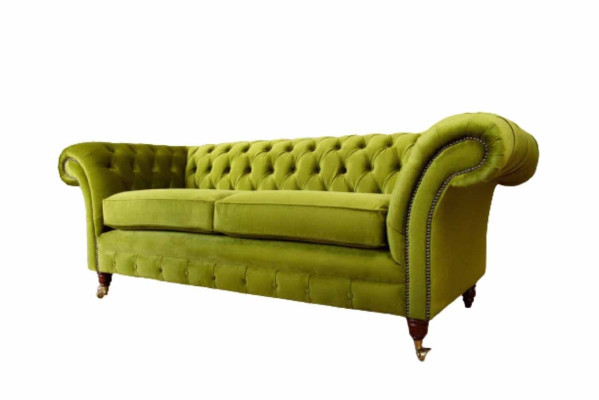 Sofa 3 Seater Fabric Design Couch Upholstery Sofas Textile Modern Chesterfield