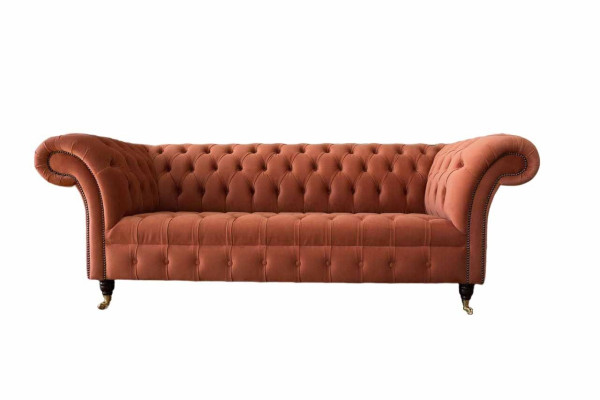 Luxury Chesterfield 3 Seater Couch Upholstery Textile Couches Fabric Sofa new