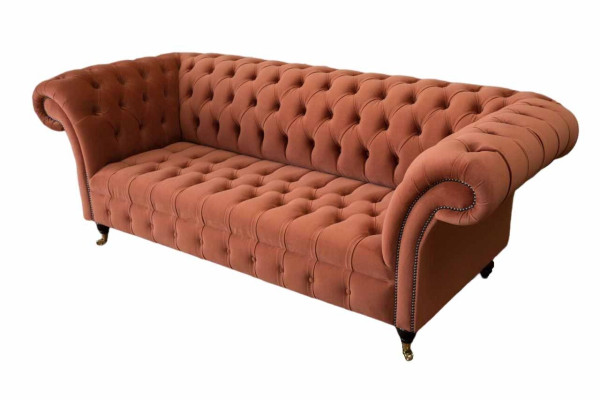 Luxury Chesterfield 3 Seater Couch Upholstery Textile Couches Fabric Sofa new