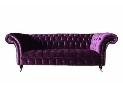 Chesterfield 3 Seater Design Sofa Upholstery Seat Fabric Luxury Couches new