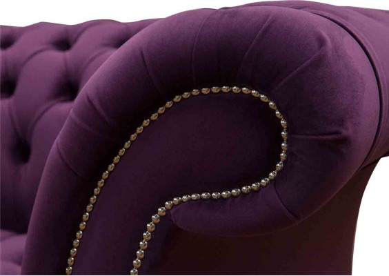 Purple Chesterfield Sofa 3 Seater Chesterfield Designer Couch Textile Fabric