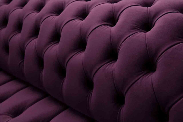 Purple Chesterfield Sofa 3 Seater Chesterfield Designer Couch Textile Fabric