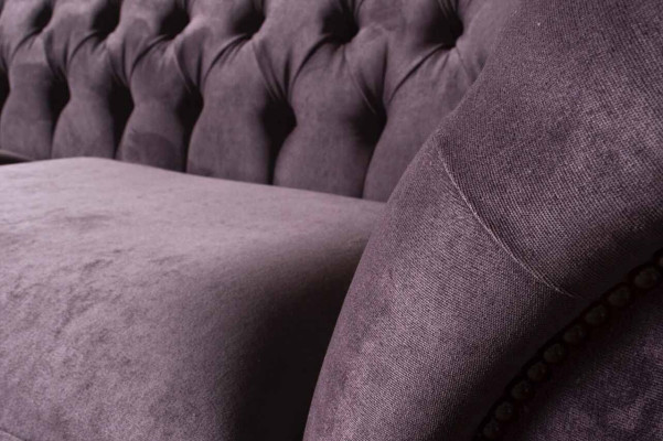 Chesterfield Purple Sofa 3 Seater Living room Fabric Couch Upholstery Sofas