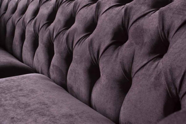 Chesterfield Purple Sofa 3 Seater Living room Fabric Couch Upholstery Sofas