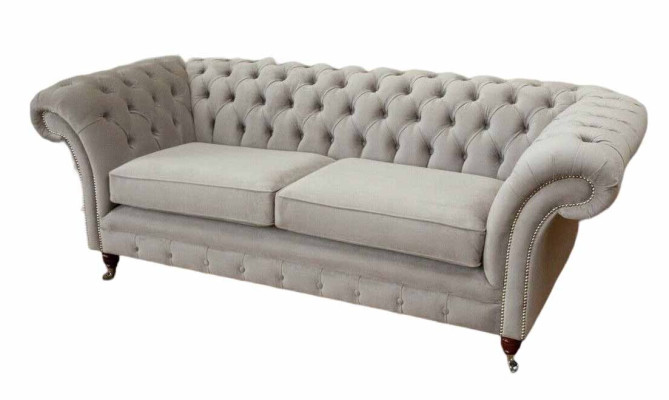 Chesterfield 3 Seat Relax Lounge Sofa Textile Upholstery Couch Fabric Couches