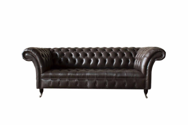 Three Seater Chesterfield Sofa 3 Seater Sofas Brown Leather Living room Luxury