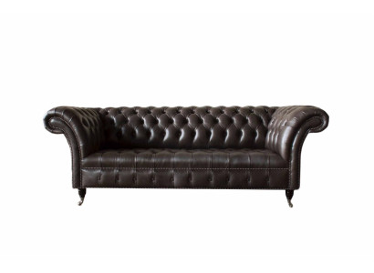 Three Seater Chesterfield Sofa 3 Seater Sofas Brown Leather Living room Luxury