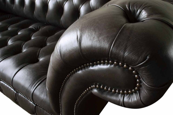 Three Seater Chesterfield Sofa 3 Seater Sofas Brown Leather Living room Luxury