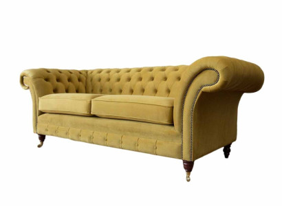 Chesterfield Sofa 3 Seat Design Couch Three Seater Luxury Furniture Style Textile