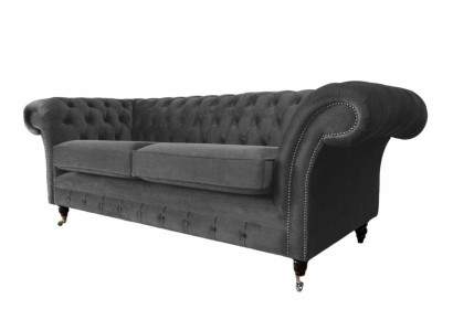 Sofa 3 Seater Luxury Textile Chesterfield Couch Sofas Upholstery Design Furniture