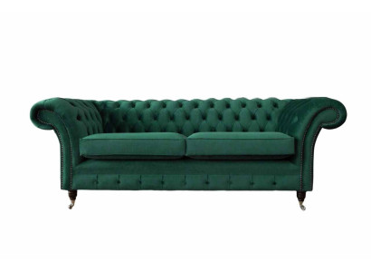Sofa 3 Seater Green Sofas Style Luxury Living room Design Chesterfield new