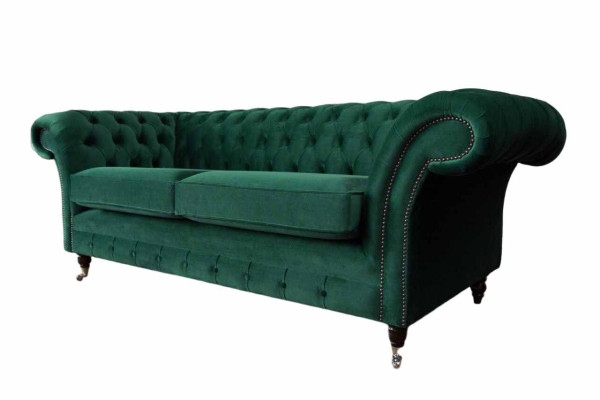 Sofa 3 Seater Green Sofas Style Luxury Living room Design Chesterfield new