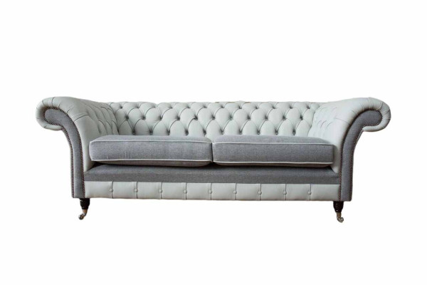 Sofa 3 Seat Leather Furniture Sofas Fabric Gray Couch Upholstery Three Seater new