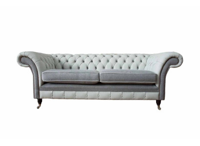 Sofa 3 Seat Leather Furniture Sofas Fabric Gray Couch Upholstery Three Seater new