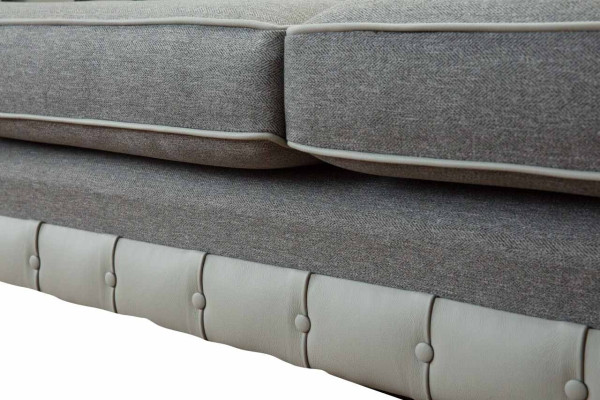 Sofa 3 Seat Leather Furniture Sofas Fabric Gray Couch Upholstery Three Seater new