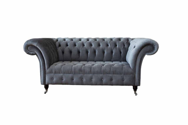 Chesterfield Sofa 3 Seater Luxury Couch Living room Sofas Gray Fabric Sofa