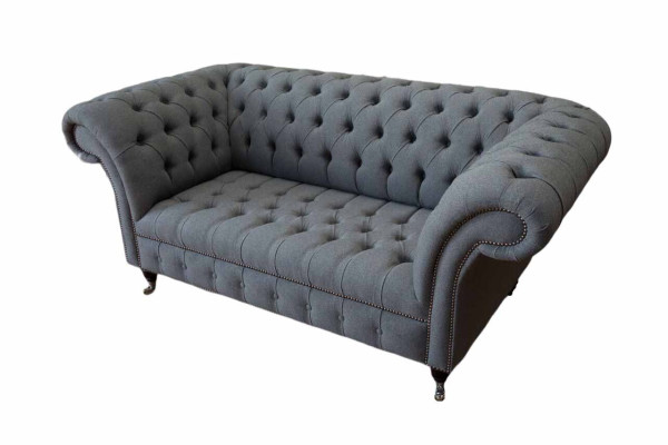 English Chesterfield Office Seat Furniture Furnishings Sofa Couch 2 Seat Textile