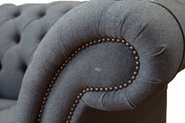 English Chesterfield Office Seat Furniture Furnishings Sofa Couch 2 Seat Textile