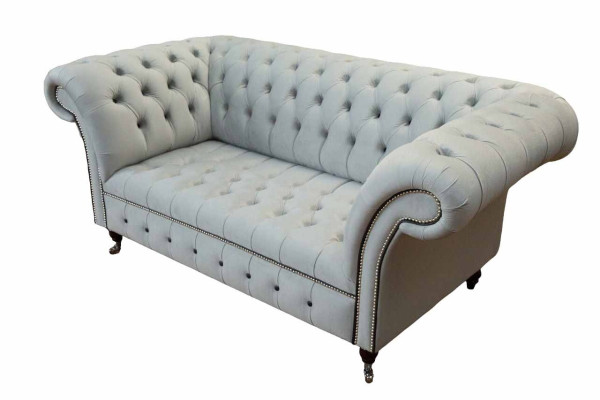Chesterfield Couch Upholstery Furniture Two-seater Gray Couches Sofas Leather