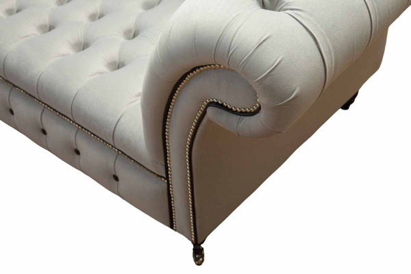 Chesterfield Couch Upholstery Furniture Two-seater Gray Couches Sofas Leather