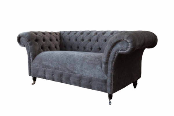 Chesterfield Couch Sofa 2 Seater Upholstery Fabric Design Luxury Sofas Textile