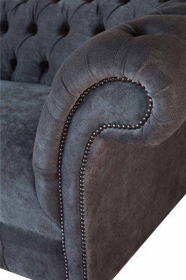 Chesterfield Couch Sofa 2 Seater Upholstery Fabric Design Luxury Sofas Textile