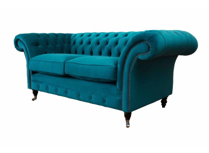 Chesterfield 2 Seater Couch Upholstery Seat Textile Fabric Couches Sofa new
