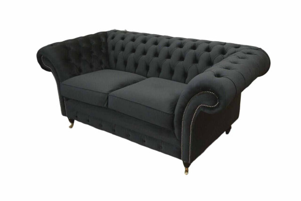Chesterfield Black 2 Seater Couch Upholstery Couches Design Sofa Textile