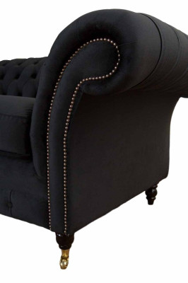 Chesterfield Black 2 Seater Couch Upholstery Couches Design Sofa Textile