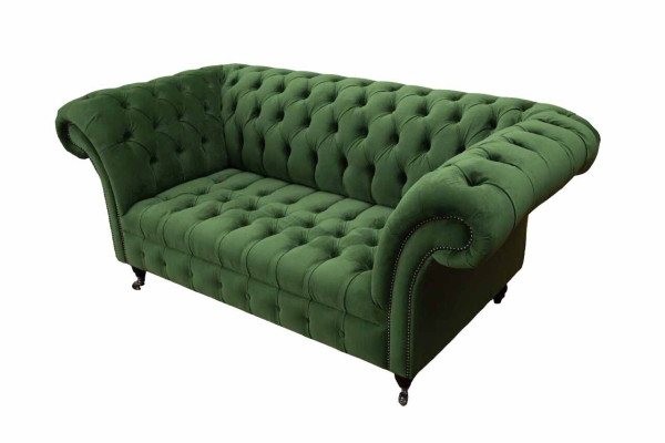 Chesterfield Office Seat Furniture Furnishings Sofa Couch 2 Seat Textile Green