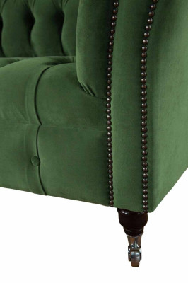 Chesterfield Office Seat Furniture Furnishings Sofa Couch 2 Seat Textile Green