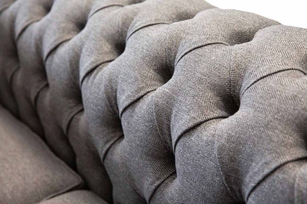 Chesterfield Office Seat Furniture Furnishings Sofa Couch 2 Seat Textile Gray