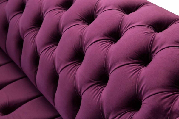 English Chesterfield Office Seat Furniture Furnishings Sofa Couch 2 Seat Purple