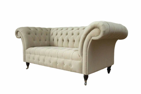 Two-seater Couch Upholstery Sofa 2 Seat Textile Fabric Luxury Chesterfield new