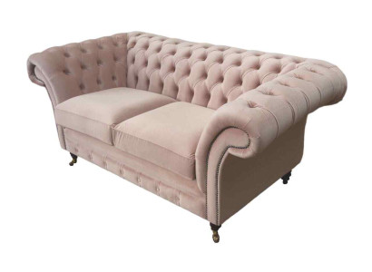 Sofa 2 Seater Couch Upholstery Chesterfield Living room Design Textile new