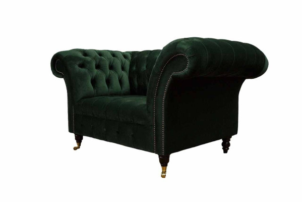 Armchair Design Relax Green Textile Living room Upholstery Seater Luxury Single Seater