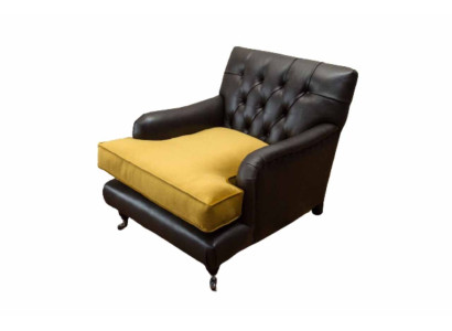 Armchair Couch Sofa Leather Brown Lounge Upholstery Seater Luxury Design Club