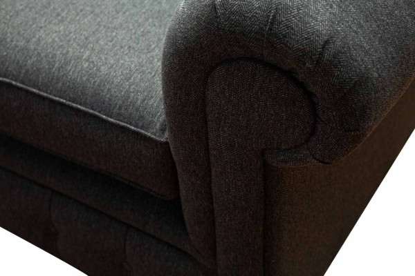 Chesterfield Couch Upholstery Furniture Two-seater Couches Sofas Fabric Gray