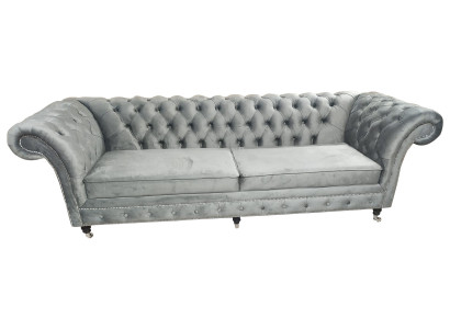 Sofa Chesterfield 3 Seater Couch Textile Fabric Couches Sofas Upholstery 230cm