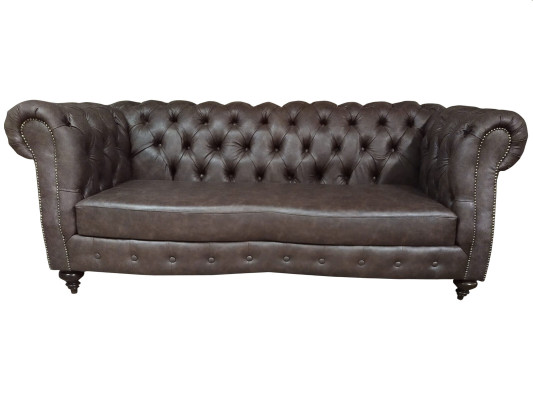 Sofa 3 Seater Chesterfield Couch Genuine leather Sofas Brown Couches Furniture