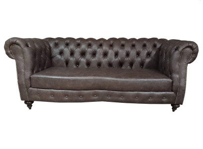 Sofa 3 Seater Chesterfield Couch Genuine leather Sofas Brown Couches Furniture