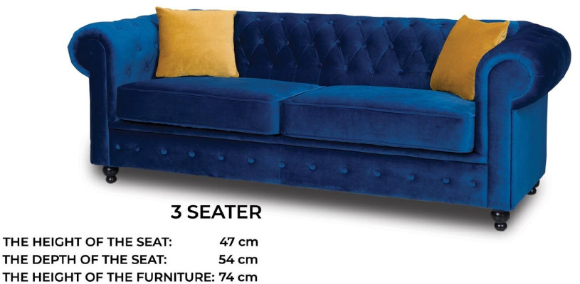 Chesterfield Sofa set Couch Furniture Living room Furnishings 3+2+1 Seater
