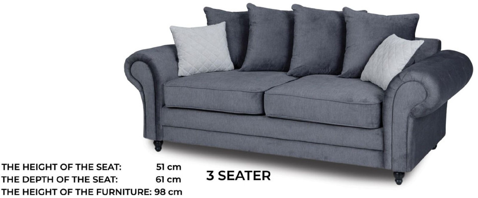 Three Seater Couch Upholstery Furniture Velvet Couch Fabric Sofa 218cm Couches