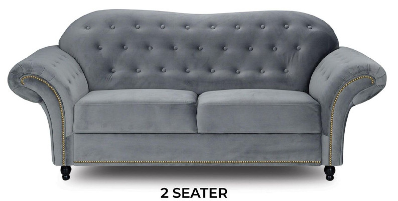 Chesterfield Sofa Fabric Gray Sofas Living room Couch Seat Cushion Furniture